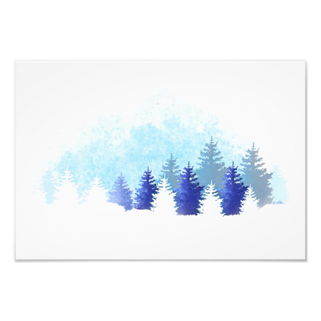 Winter Blue Landscape Photo Print (Front)