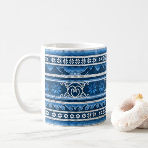 Winter Blue Nordic Design Coffee Mug