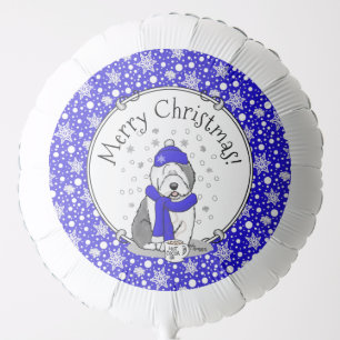 Winter Blue Old English Sheepdog Dog (Gray 1) Cute Balloon