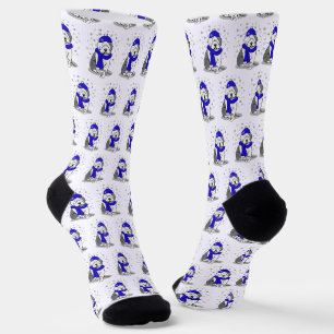 Winter Blue Old English Sheepdog Dog (Gray 1) Cute Socks