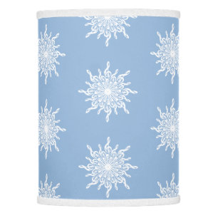 Winter Blue Ornamental G-Clef Snowflake Pattern Lamp Shade