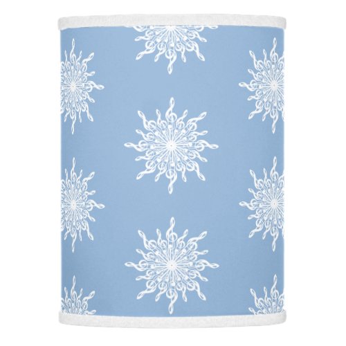 Winter Blue Ornamental G_Clef Snowflake Pattern Lamp Shade