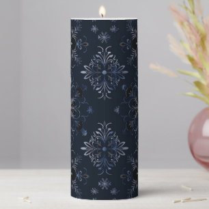 Winter Blue Pillar Candle