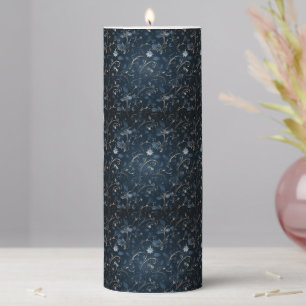 Winter Blue Pillar Candle