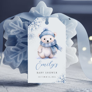 Winter Blue Polar Bear Favor Tags