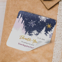 Winter Blue Purple Gold Snowflakes Magic Birthday