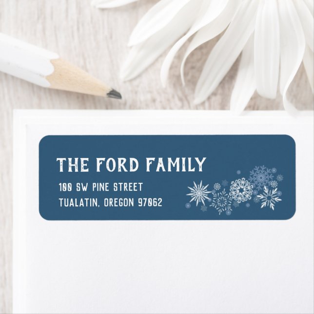 Winter Blue Return Address Labels (Insitu)