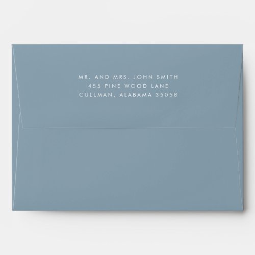 Winter Blue Return Address on Back Flap Envelope