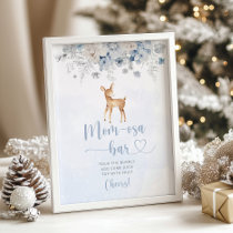 Winter blue silver deer cosy mom-osa bar Poster