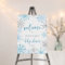 Winter blue silver snowflakes baby shower Welcome