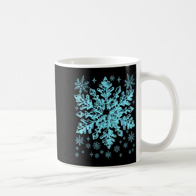 Winter Blue Snowflake Christmas Xmas Costumes Men  Coffee Mug (Right)