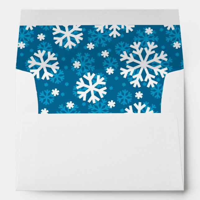 Winter Blue Snowflake Pattern Envelope (Back (Bottom))