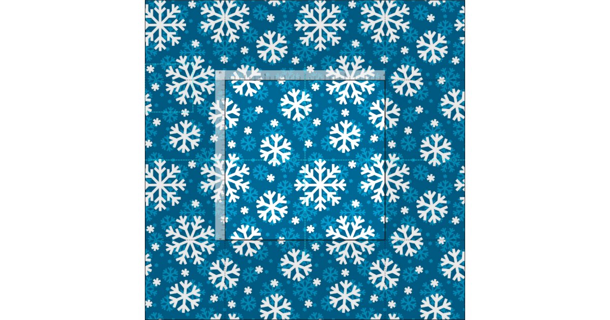 Winter Blue Snowflake Pattern Fabric | Zazzle