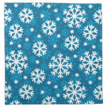 Winter Blue Snowflake Pattern Napkin