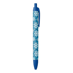 Winter Blue Snowflake Pattern Pen