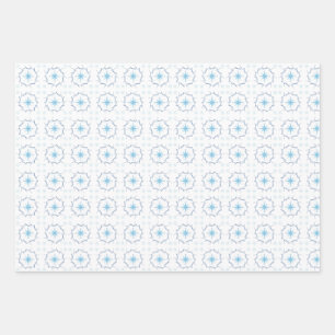 Winter Blue snowflake Wrapping Paper Sheets