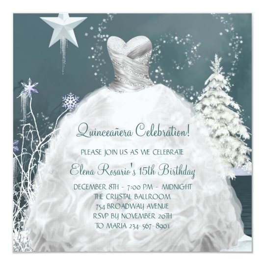 Snowflake Quinceanera Invitations 1