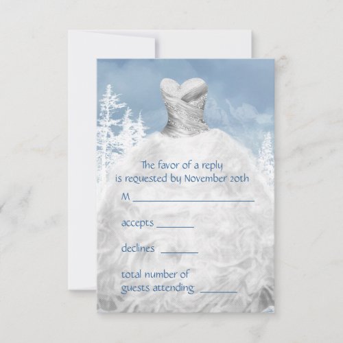 Winter Blue Snowflakes Quinceanera RSVP