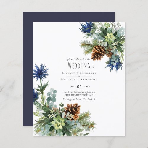 Winter Blue Thistle Eucalyptus Wedding Wonderland