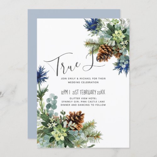 Winter Blue Thistle Eucalyptus Wedding Wonderland