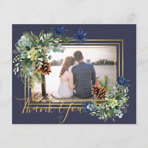 Winter Blue Thistle Eucalyptus Wedding Wonderland Flyer