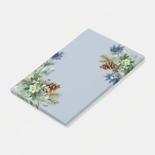 Winter Blue Thistle Eucalyptus Wedding Wonderland Post_it Notes