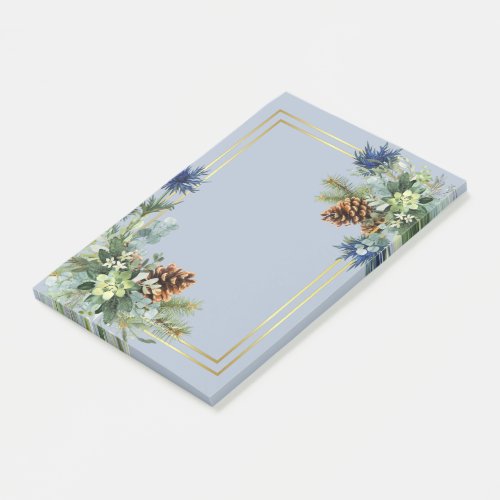 Winter Blue Thistle Eucalyptus Wedding Wonderland Post_it Notes