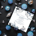 Winter Blue Watercolor | Christmas Holiday Party Invitation<br><div class="desc">Winter blue watercolor christmas holiday party invitations,  featuring adisplay of wintery blue and gray watercolor foliage,  berries and ferns. With a modern invitation template which is easily edited,  you can also change the font styles and background color by clicking on the customize further link after personalizing.</div>