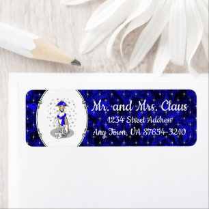 Winter Blue Whippet Snow Scarf - Fawn & white Cute Label