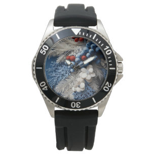 Winter Blue & White Floral Sport Watch – Frosty