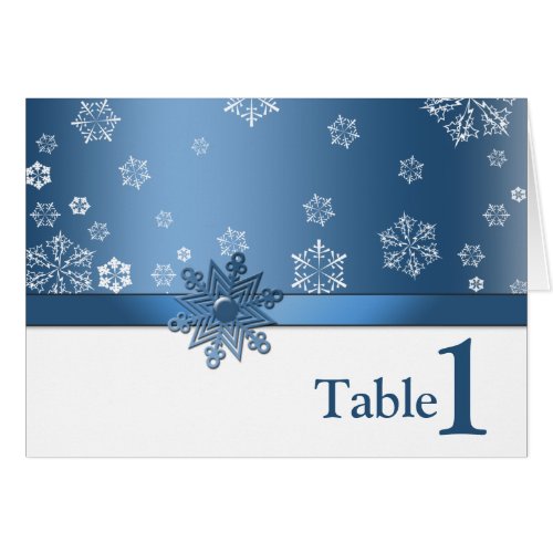 Winter Blue  White Snowflake Table Placement Card