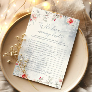 Winter blue Who knows mommy best baby shower game