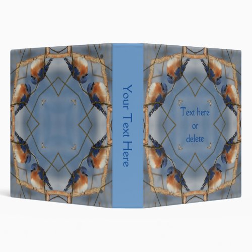 Winter Bluebird Abstract Art Nature  3 Ring Binder