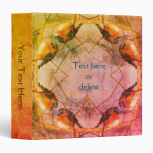 Winter Bluebird Abstract Art Nature Personalized 3 Ring Binder