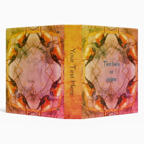 Winter Bluebird Abstract Art Nature Personalized 3 Ring Binder