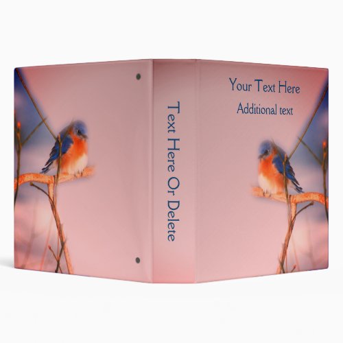 Winter Bluebird Animal Nature Art Personalized 3 Ring Binder