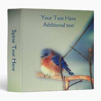 Winter Bluebird Animal Nature Art Personalized 3 Ring Binder