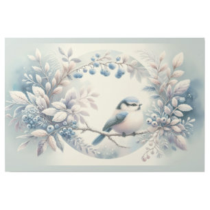 Winter Bluebird Berry Wreath Gallery Wrap