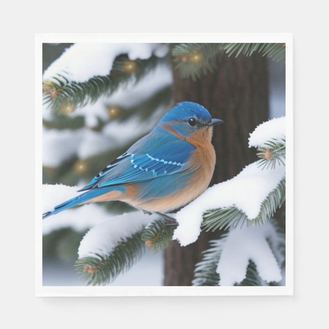 Winter Bluebird Napkins (Front)