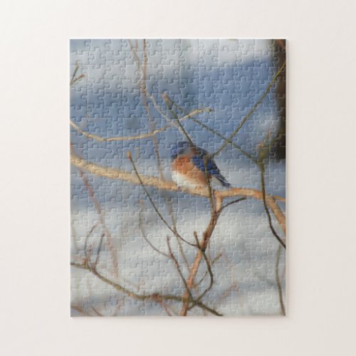 Winter Bluebird Nature Art  Jigsaw Puzzle