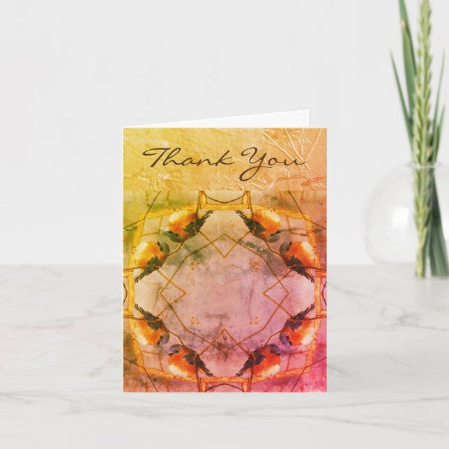Winter Bluebird Nature Art Thank You Card (Front)