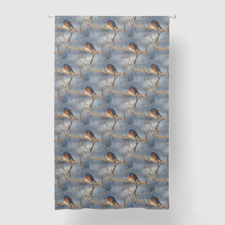 Winter Bluebird Nature Bird Art Pattern Blackout Curtains