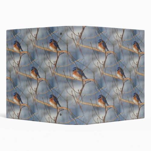 Winter Bluebird Nature Pattern Binder