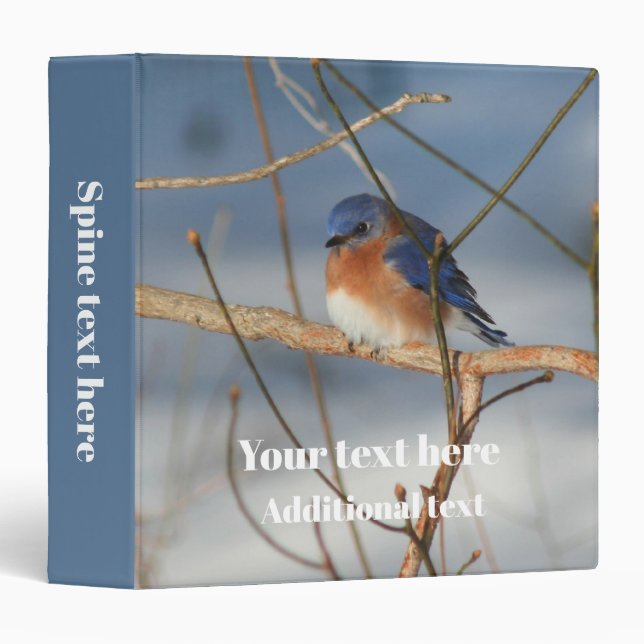 Winter Bluebird Personalized 3 Ring Binder (Front/Spine)
