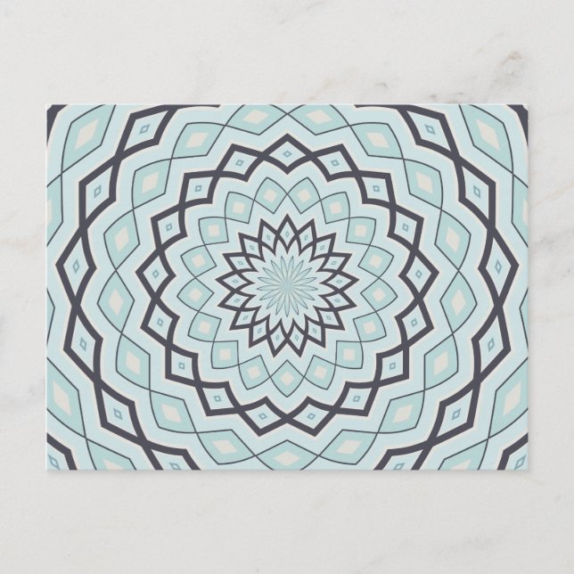 Winter Blues Kaleidoscope Postcard (Front)