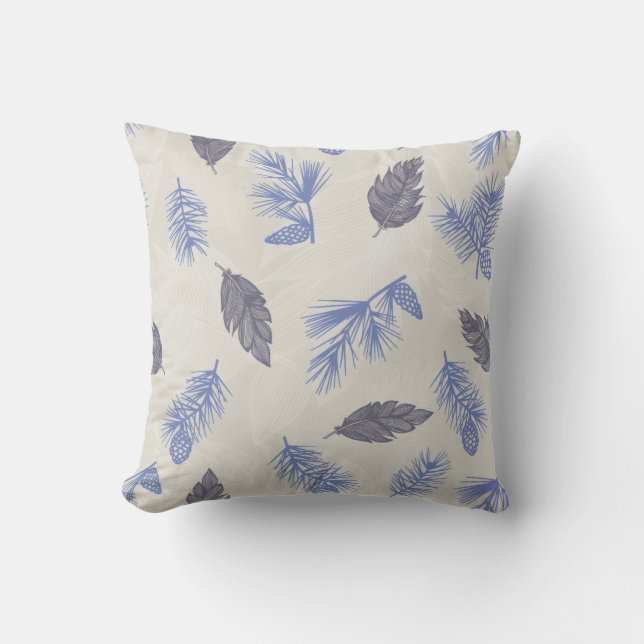 Winter Blues Throw Pillow (Front)