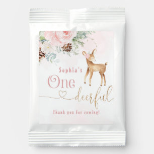 Winter blush pink One-deer-ful birthday treat Hot Chocolate Drink Mix