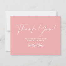 Winter Blush Pink Thank You Card