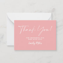 Winter Blush Pink Thank You Card