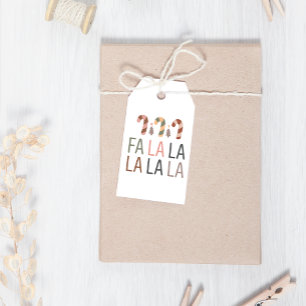 Winter Boho FaLaLa Candy Cane Christmas Gift Tags